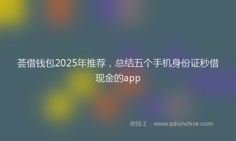 荟借钱包2025年推荐，总结五个手机身份证秒借现金的app