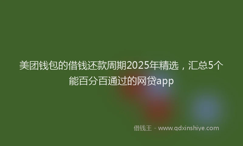 美团钱包的借钱还款周期2025年精选，汇总5个能百分百通过的网贷app