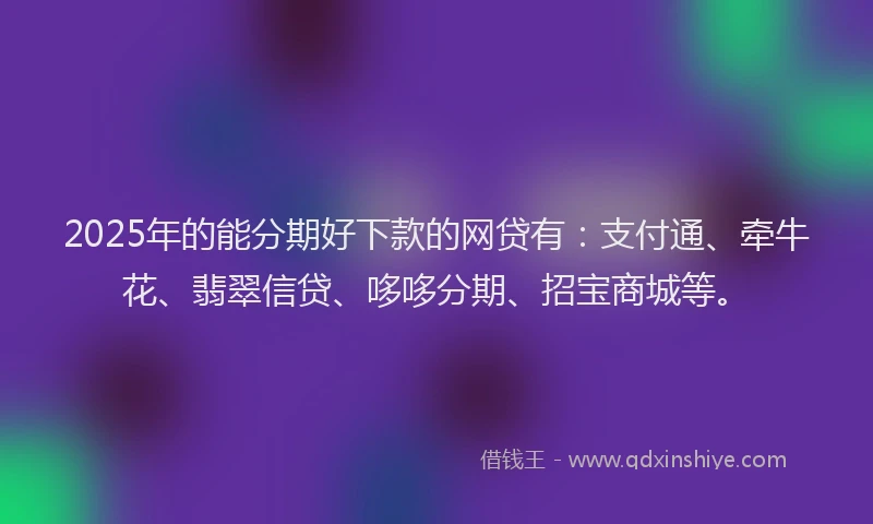 2025年的能分期好下款的网贷有：支付通、牵牛花、翡翠信贷、哆哆分期、招宝商城等。