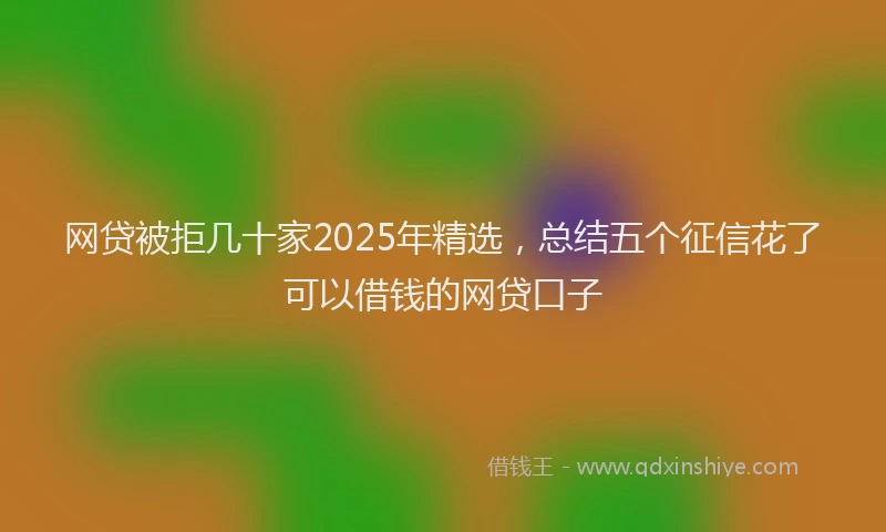 网贷被拒几十家2025年精选，总结五个征信花了可以借钱的网贷口子