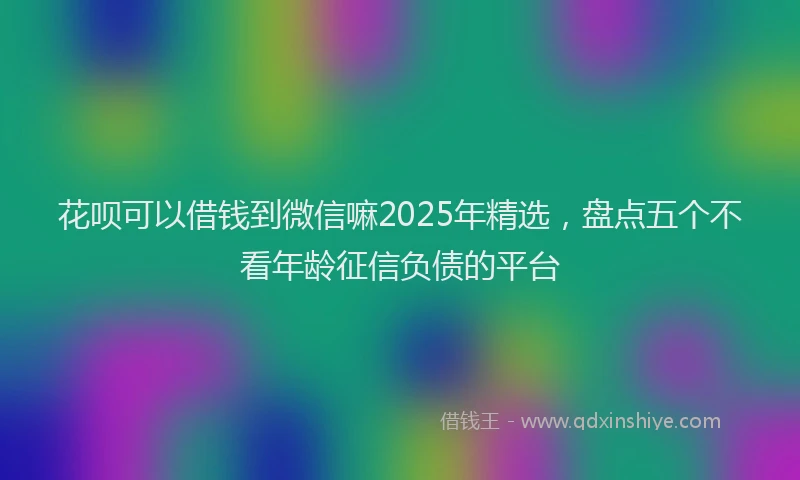 花呗可以借钱到微信嘛2025年精选，盘点五个不看年龄征信负债的平台