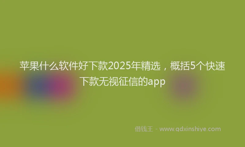 苹果什么软件好下款2025年精选，概括5个快速下款无视征信的app
