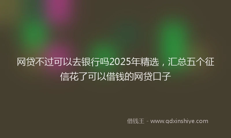 网贷不过可以去银行吗2025年精选，汇总五个征信花了可以借钱的网贷口子