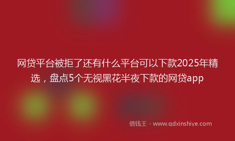 网贷平台被拒了还有什么平台可以下款2025年精选，盘点5个无视黑花半夜下款的网贷app