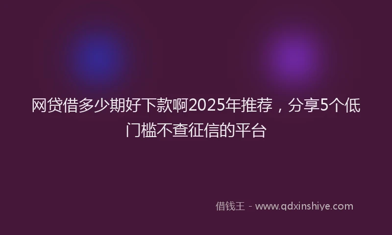 网贷借多少期好下款啊2025年推荐，分享5个低门槛不查征信的平台