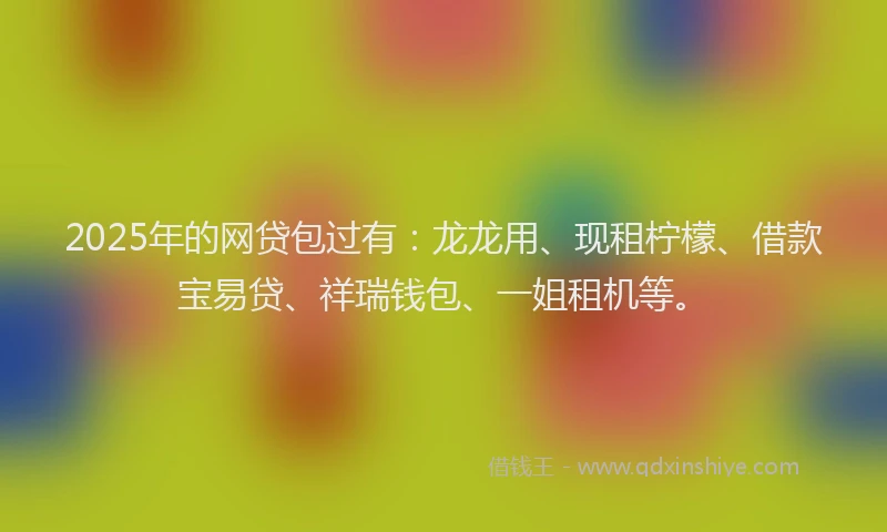 2025年的网贷包过有：龙龙用、现租柠檬、借款宝易贷、祥瑞钱包、一姐租机等。