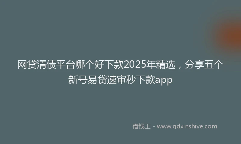 网贷清债平台哪个好下款2025年精选，分享五个新号易贷速审秒下款app