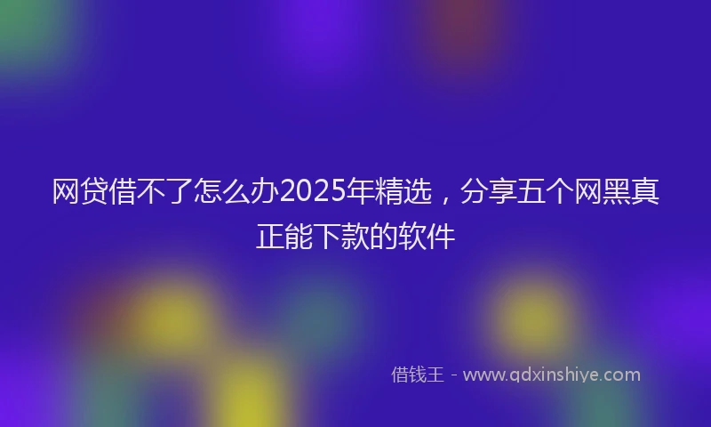 网贷借不了怎么办2025年精选，分享五个网黑真正能下款的软件