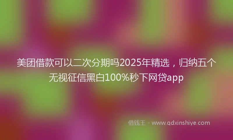 美团借款可以二次分期吗2025年精选，归纳五个无视征信黑白100%秒下网贷app