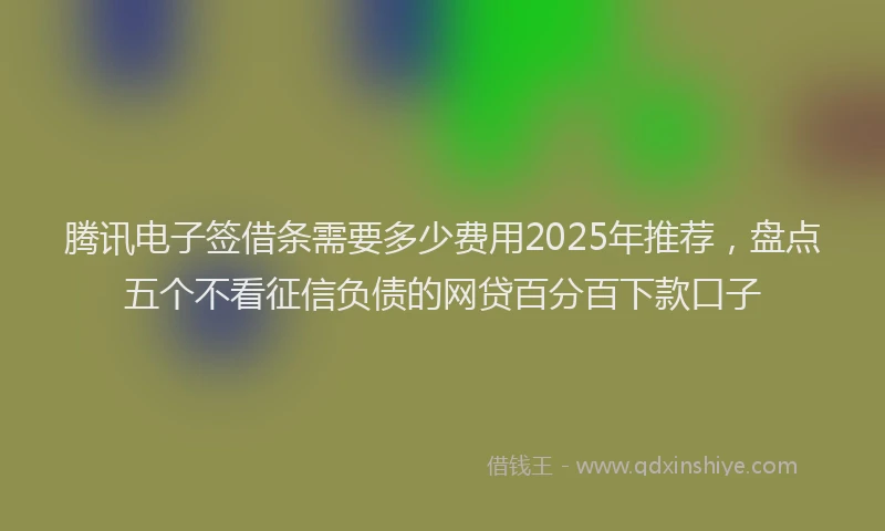 腾讯电子签借条需要多少费用2025年推荐，盘点五个不看征信负债的网贷百分百下款口子