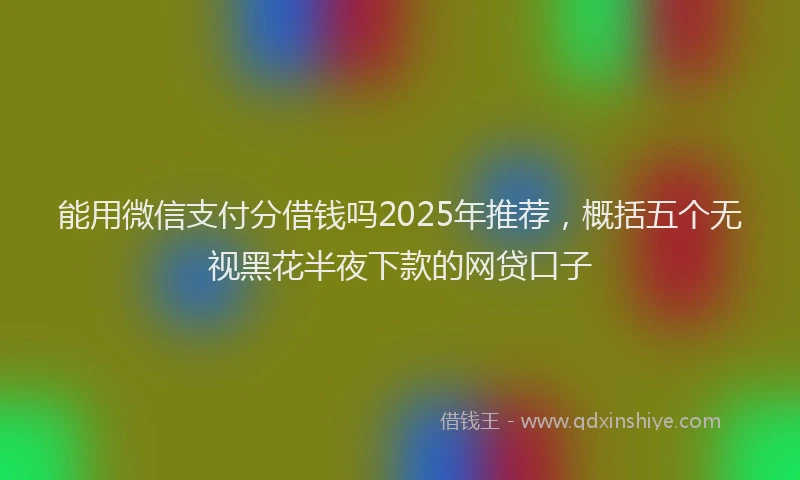 能用微信支付分借钱吗2025年推荐，概括五个无视黑花半夜下款的网贷口子
