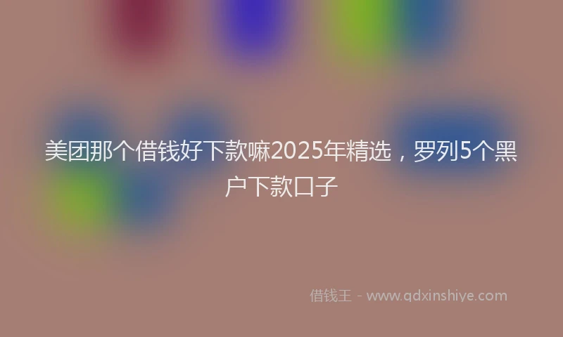 美团那个借钱好下款嘛2025年精选，罗列5个黑户下款口子