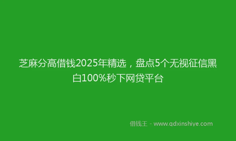 芝麻分高借钱2025年精选，盘点5个无视征信黑白100%秒下网贷平台