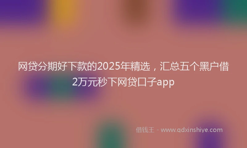 网贷分期好下款的2025年精选，汇总五个黑户借2万元秒下网贷口子app