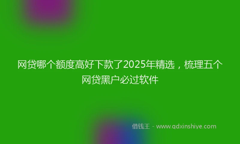 网贷哪个额度高好下款了2025年精选，梳理五个网贷黑户必过软件