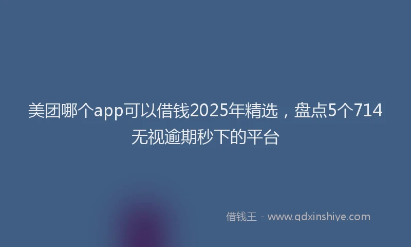 美团哪个app可以借钱2025年精选，盘点5个714无视逾期秒下的平台