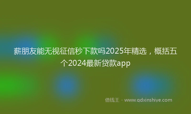 薪朋友能无视征信秒下款吗2025年精选，概括五个2024最新贷款app
