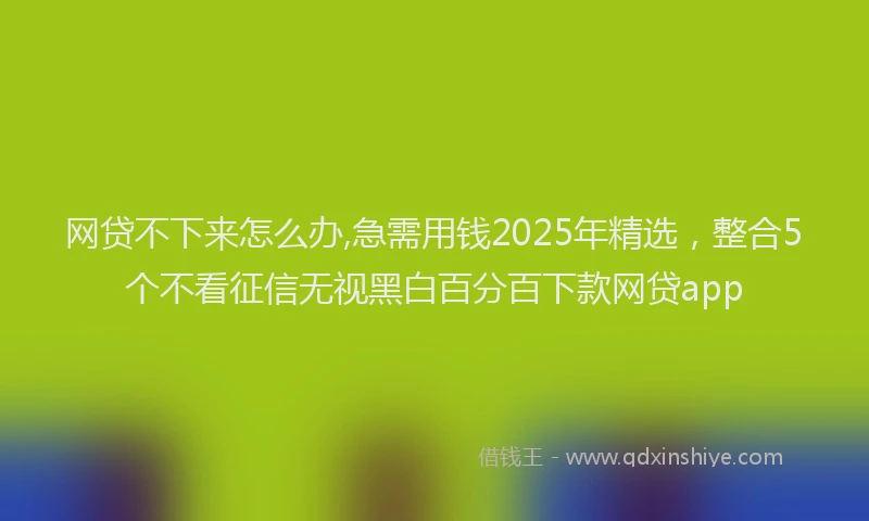 网贷不下来怎么办,急需用钱2025年精选，整合5个不看征信无视黑白百分百下款网贷app