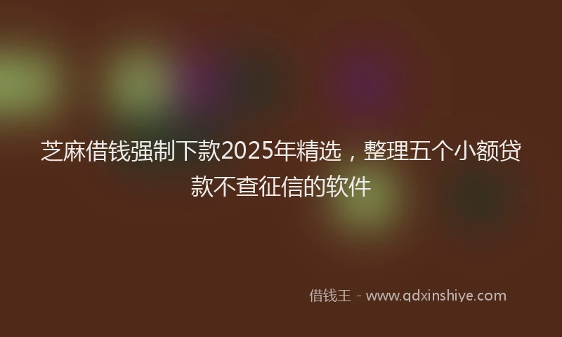 芝麻借钱强制下款2025年精选，整理五个小额贷款不查征信的软件