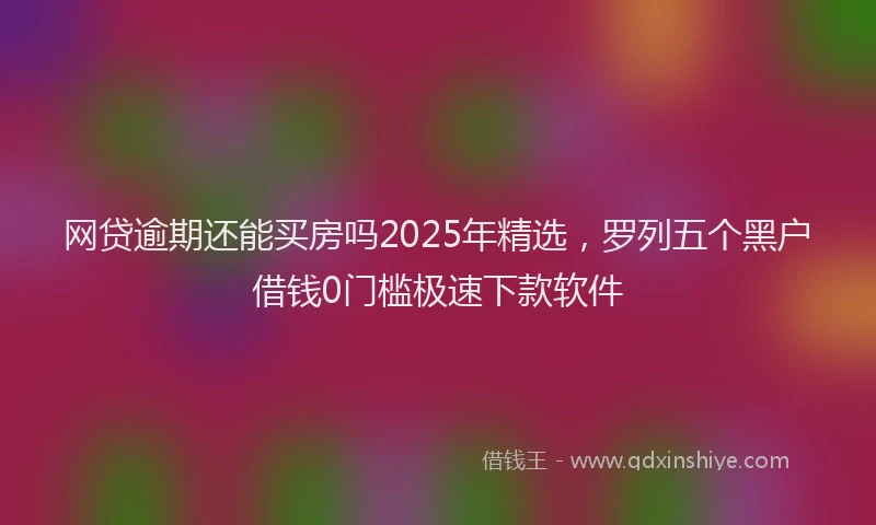 网贷逾期还能买房吗2025年精选，罗列五个黑户借钱0门槛极速下款软件