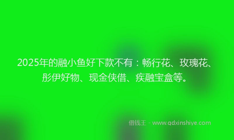 2025年的融小鱼好下款不有：畅行花、玫瑰花、彤伊好物、现金侠借、疾融宝盒等。
