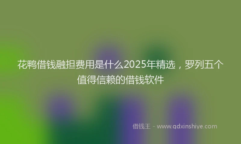 花鸭借钱融担费用是什么2025年精选，罗列五个值得信赖的借钱软件