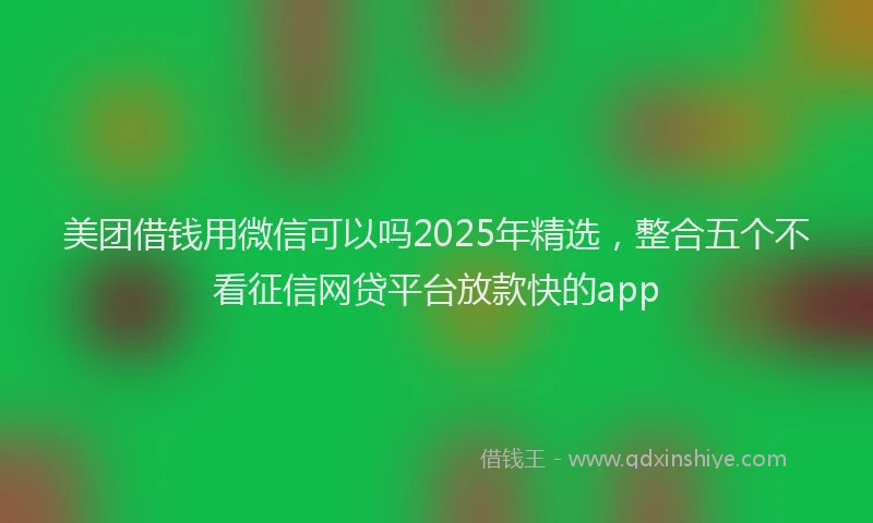 美团借钱用微信可以吗2025年精选，整合五个不看征信网贷平台放款快的app