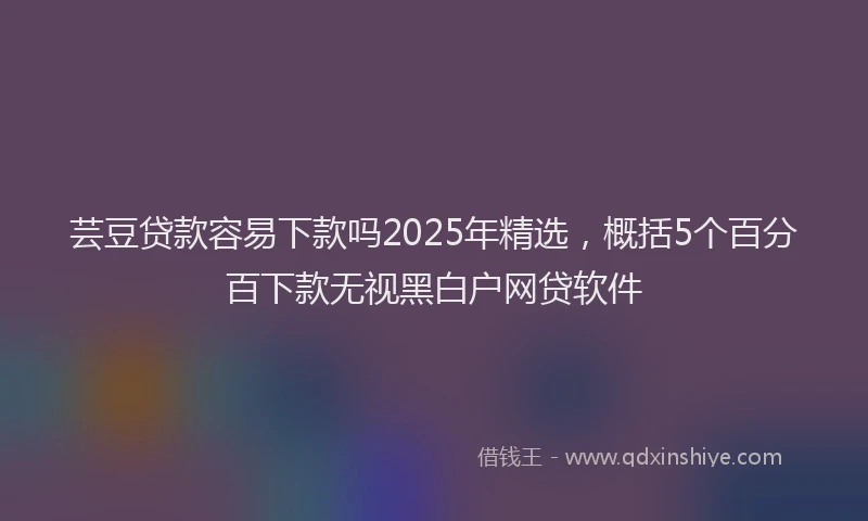 芸豆贷款容易下款吗2025年精选，概括5个百分百下款无视黑白户网贷软件