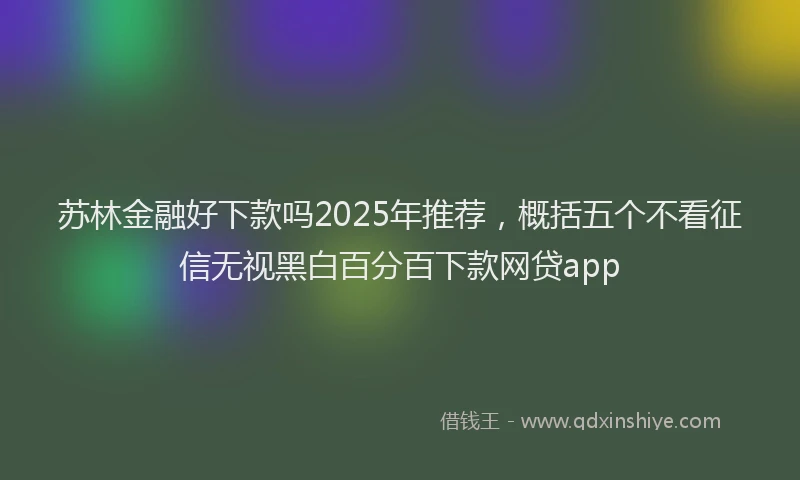 苏林金融好下款吗2025年推荐，概括五个不看征信无视黑白百分百下款网贷app