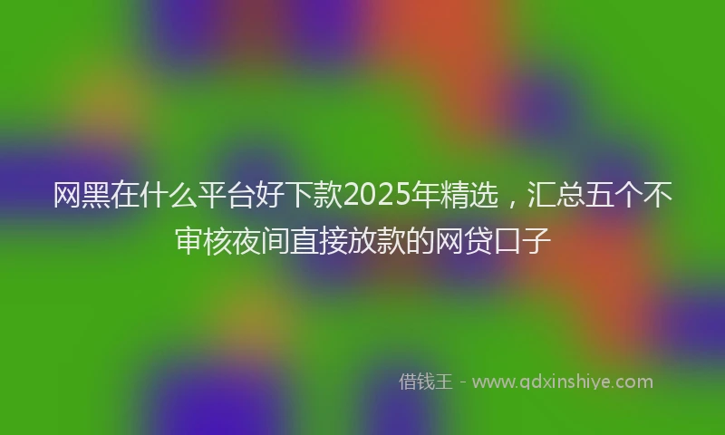 网黑在什么平台好下款2025年精选，汇总五个不审核夜间直接放款的网贷口子