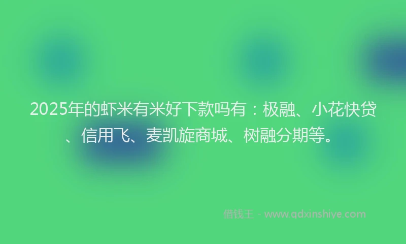 2025年的虾米有米好下款吗有：极融、小花快贷、信用飞、麦凯旋商城、树融分期等。