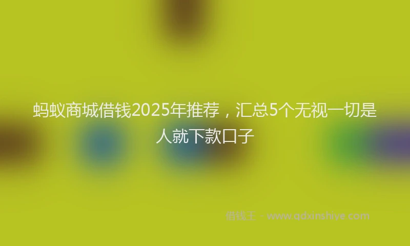蚂蚁商城借钱2025年推荐，汇总5个无视一切是人就下款口子