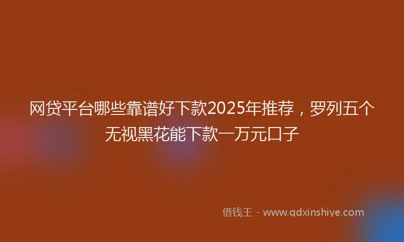 网贷平台哪些靠谱好下款2025年推荐，罗列五个无视黑花能下款一万元口子