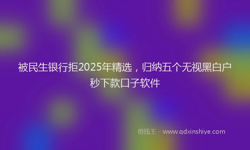 被民生银行拒2025年精选，归纳五个无视黑白户秒下款口子软件