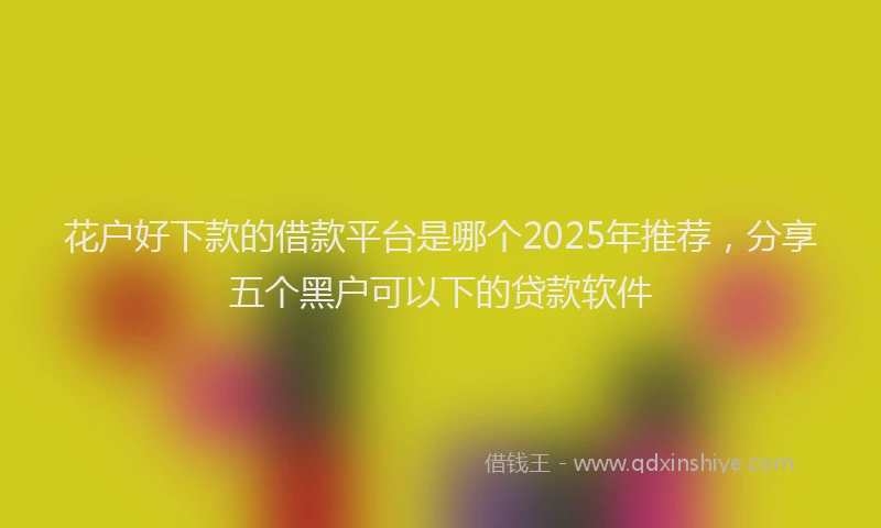 花户好下款的借款平台是哪个2025年推荐，分享五个黑户可以下的贷款软件