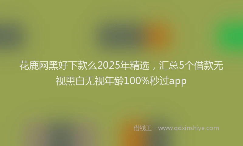 花鹿网黑好下款么2025年精选，汇总5个借款无视黑白无视年龄100%秒过app