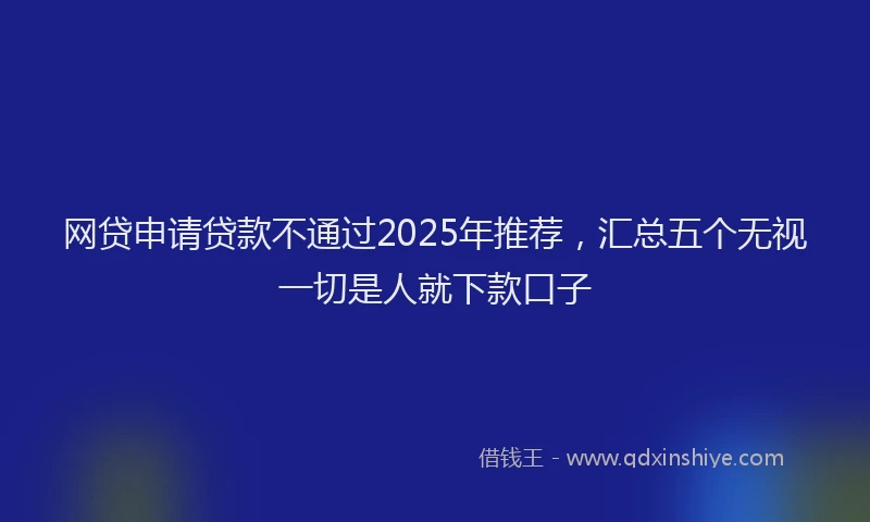 网贷申请贷款不通过2025年推荐，汇总五个无视一切是人就下款口子