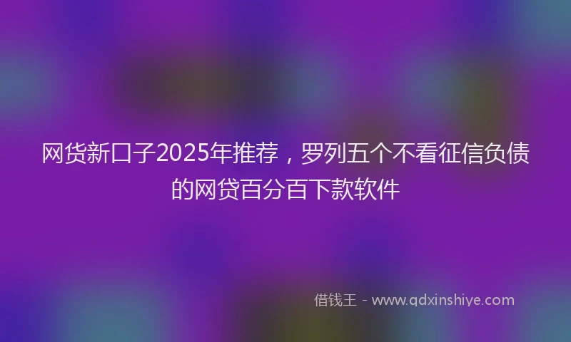 网货新口子2025年推荐，罗列五个不看征信负债的网贷百分百下款软件