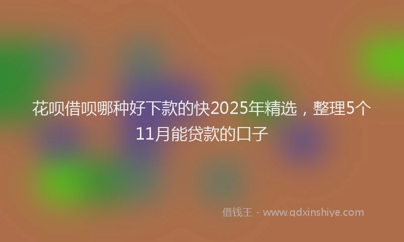 花呗借呗哪种好下款的快2025年精选，整理5个11月能贷款的口子