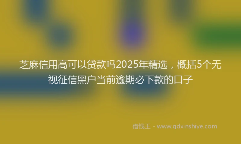 芝麻信用高可以贷款吗2025年精选，概括5个无视征信黑户当前逾期必下款的口子