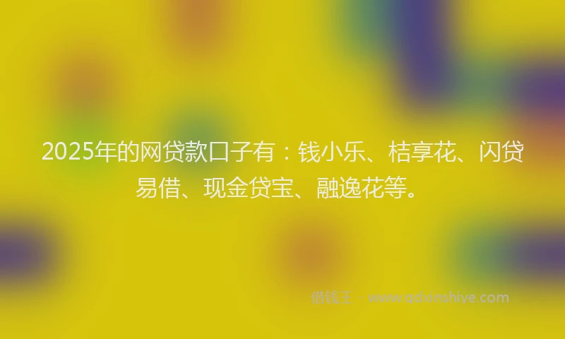 2025年的网贷款口子有：钱小乐、桔享花、闪贷易借、现金贷宝、融逸花等。