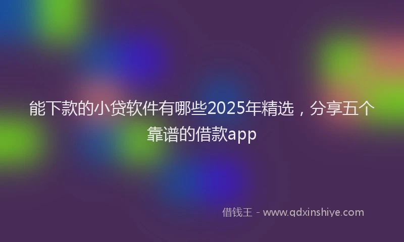 能下款的小贷软件有哪些2025年精选，分享五个靠谱的借款app