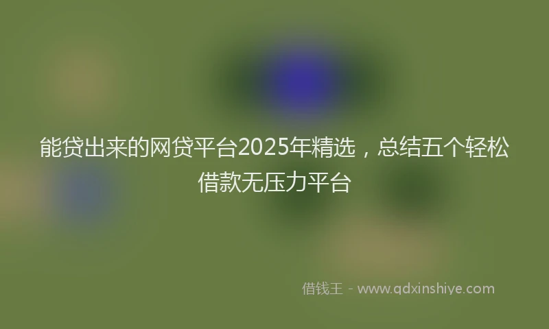 能贷出来的网贷平台2025年精选，总结五个轻松借款无压力平台