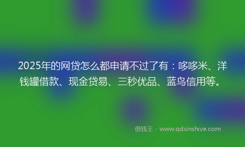 2025年的网贷怎么都申请不过了有：哆哆米、洋钱罐借款、现金贷易、三秒优品、蓝鸟信用等。