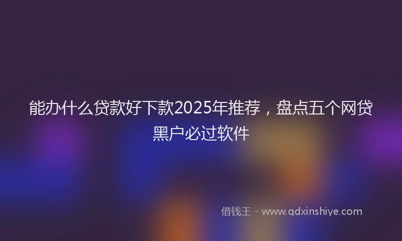 能办什么贷款好下款2025年推荐，盘点五个网贷黑户必过软件