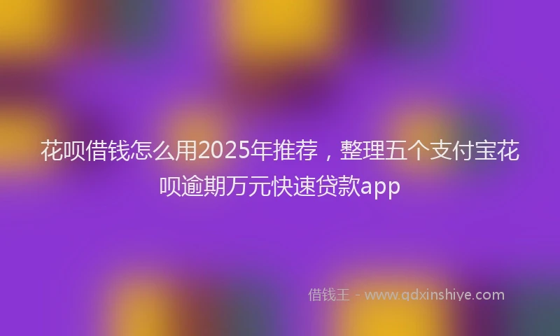 花呗借钱怎么用2025年推荐，整理五个支付宝花呗逾期万元快速贷款app