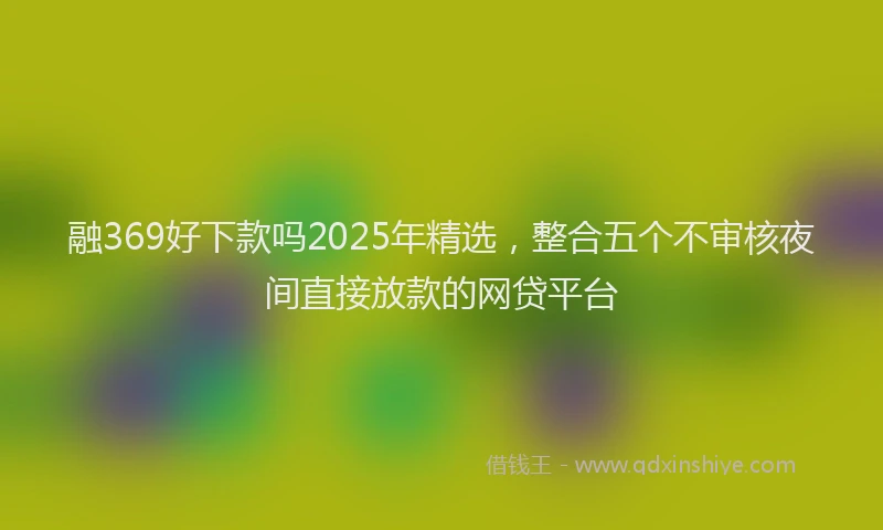 融369好下款吗2025年精选，整合五个不审核夜间直接放款的网贷平台