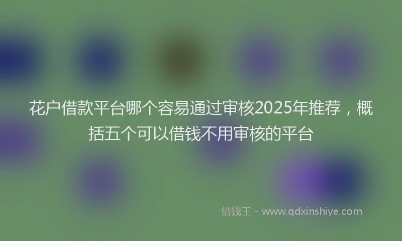 花户借款平台哪个容易通过审核2025年推荐，概括五个可以借钱不用审核的平台