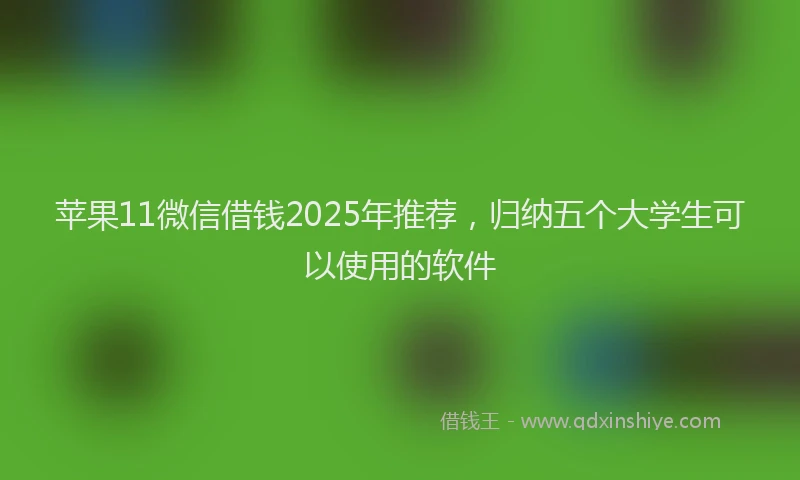 苹果11微信借钱2025年推荐，归纳五个大学生可以使用的软件