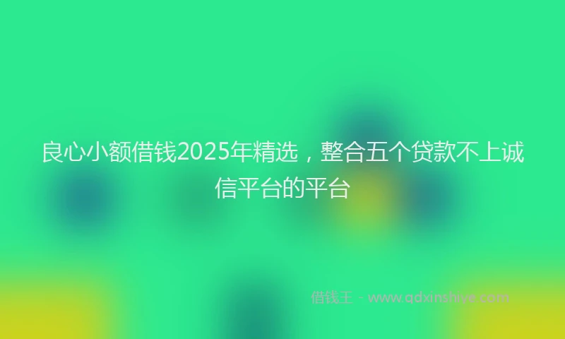 良心小额借钱2025年精选，整合五个贷款不上诚信平台的平台